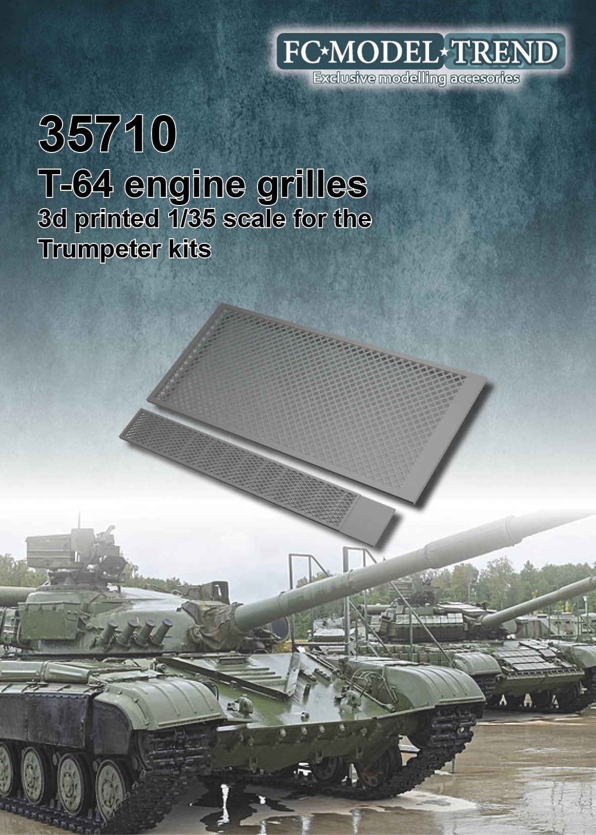 T-64 mesh grille, 3d printed 1/35 scale for the Trumpeter kit.