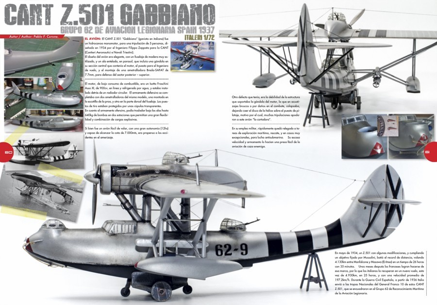 CANT  Z.501 “Gabbiano”, Italeri 1/72 kit by  Pablo F. Curone.