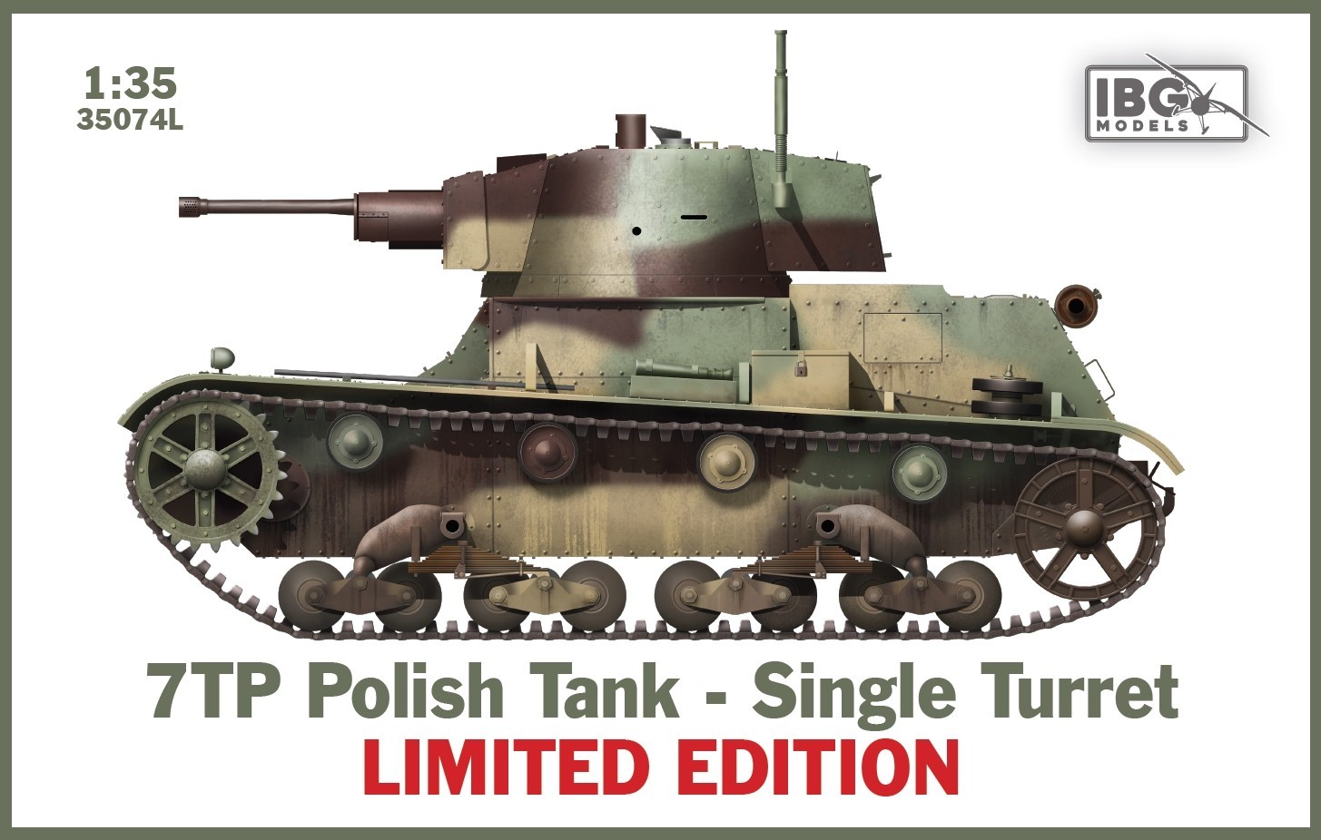 7TP Polish Tank - Single Turret LIMITED EDITION (includes Miniart Polish Tank Crew Set and Master Model metal/resin barrel)
