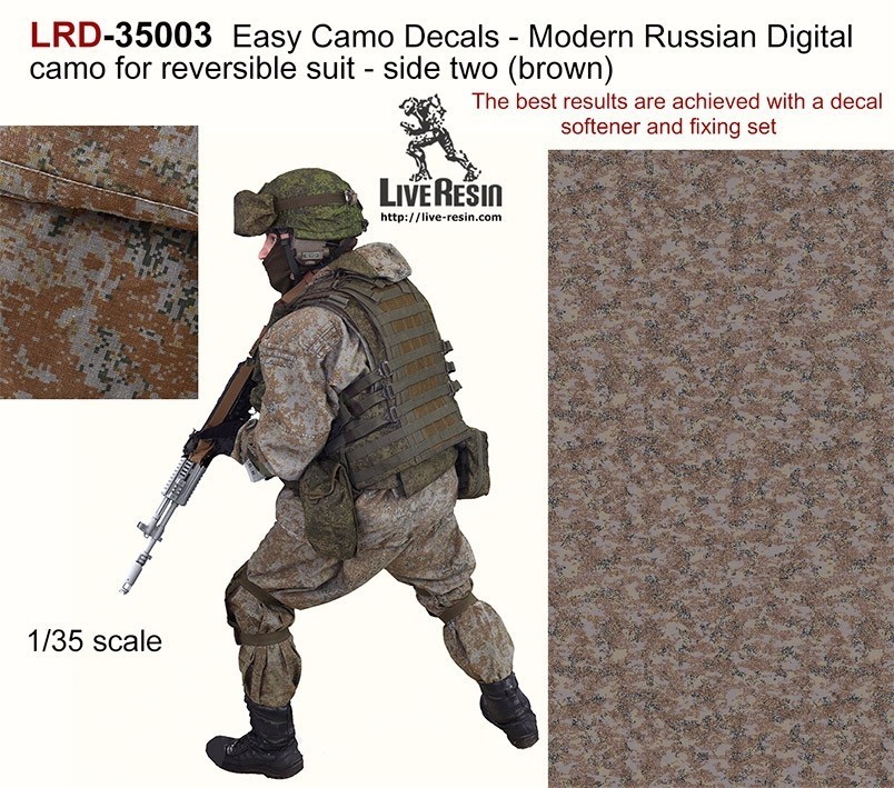 LRD35003 Easy Camo Decals - Modern Russian Digial camo for reversible suit - side two (brown)