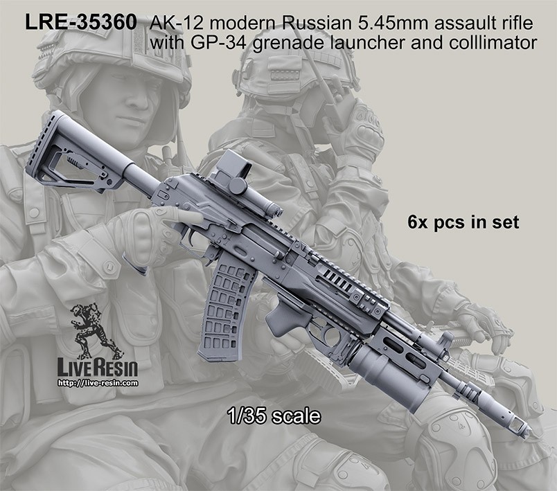 LRE35359 AK-12 modern Russian 5.45mm assault rifle with GP-34 grenade launcher