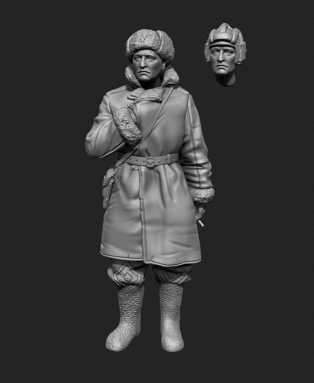 FI35-129  Soviet tank officer in sheepskin coat No.1