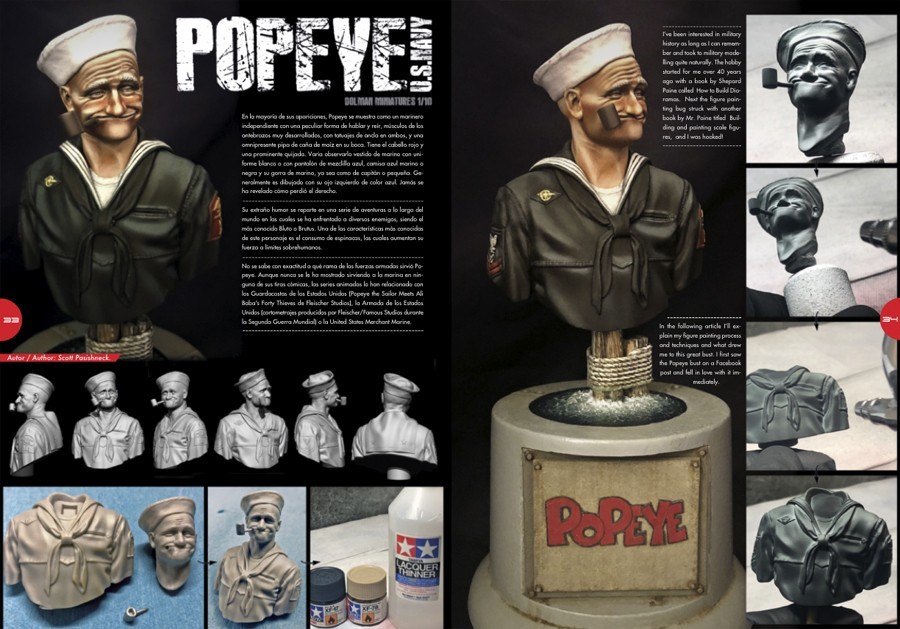 Popeye, Scott Pasishneck paints a 1/10 bust