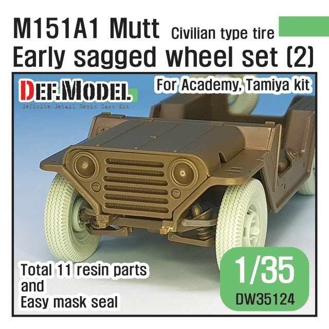 DW35124 - M151A1 Mutt Jeep Early Sagged Wheel set (2)