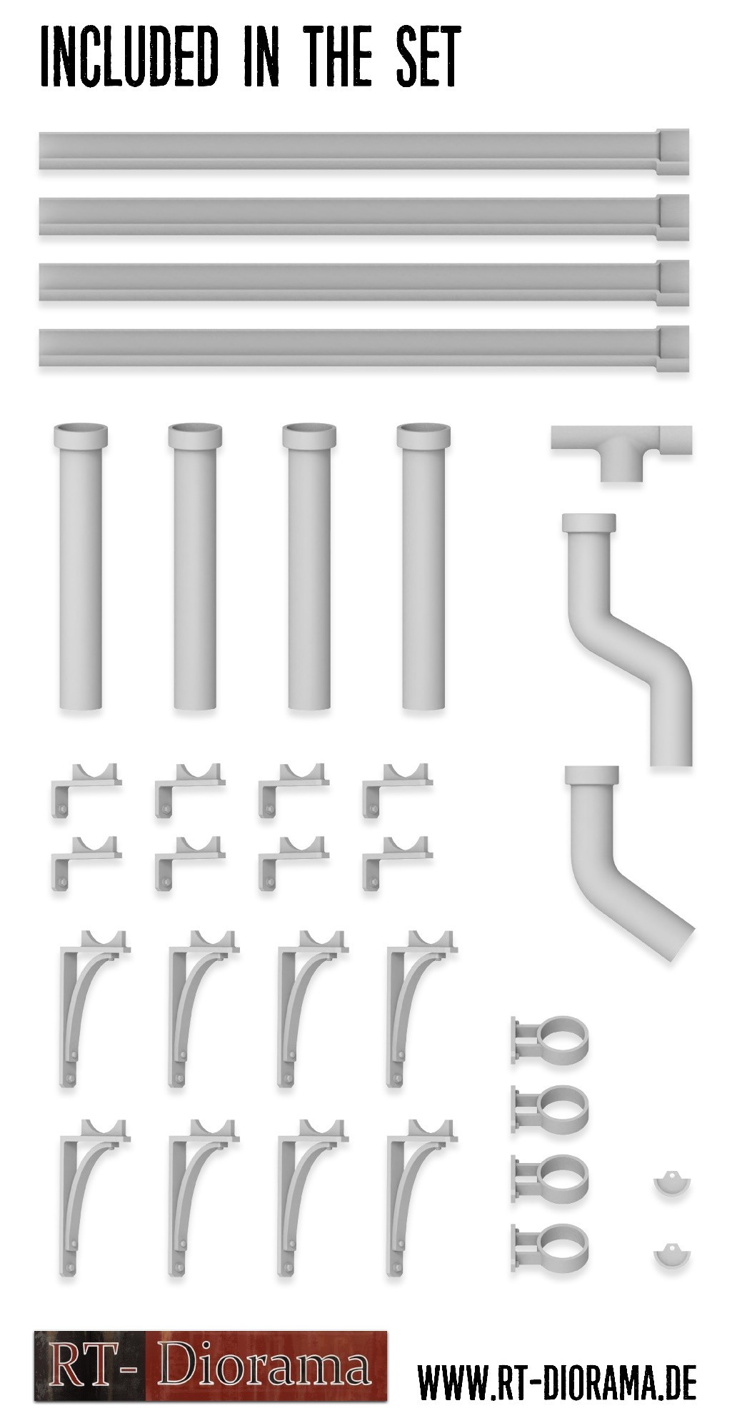 RT DIORAMA 35558 1/35 Factory Pipe Set (10mm)