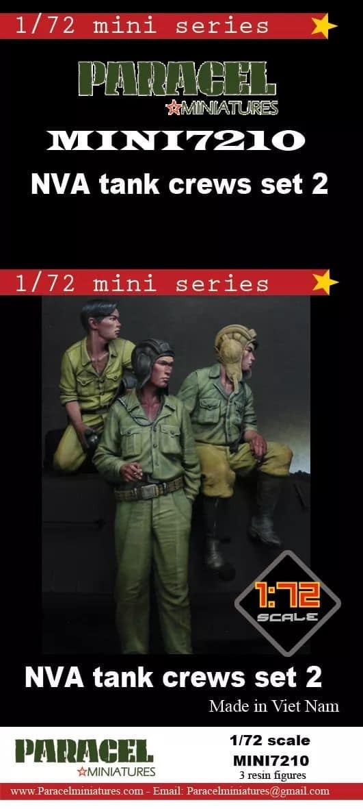 MINI 7210 NVA Tank Crew set-2 , 1/72 scale 3D printed figures
