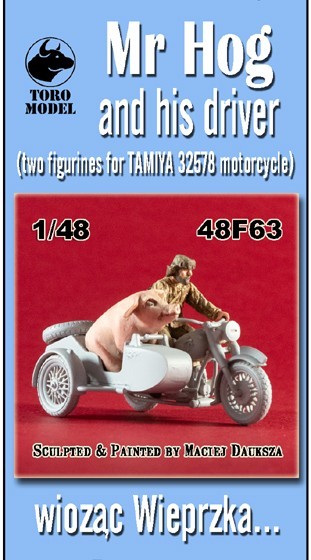 1/48 – Mr Hog and his driver (2 figures for TAMIYA 32578 motorcycle)