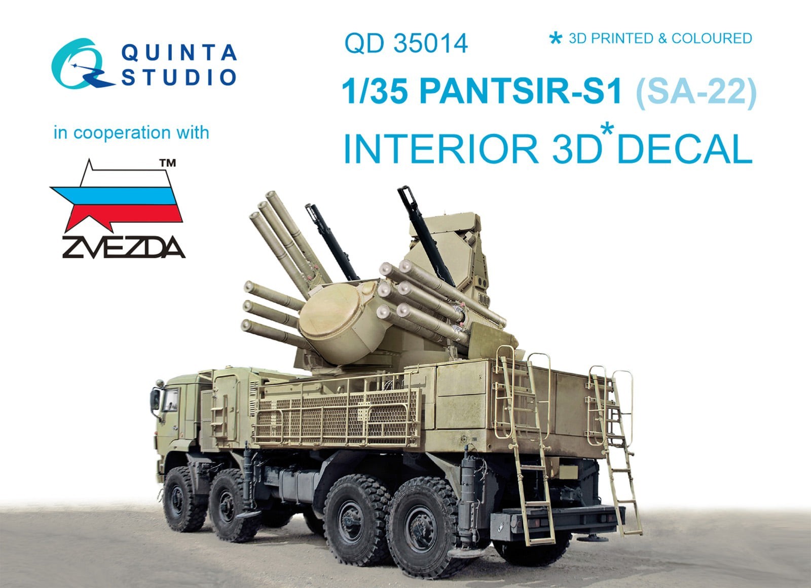 QD35014 Pantsir-S1 (SA-22 Greyhound) 3D-Printed & Coloured Interior Decals (for Zvezda kit)
