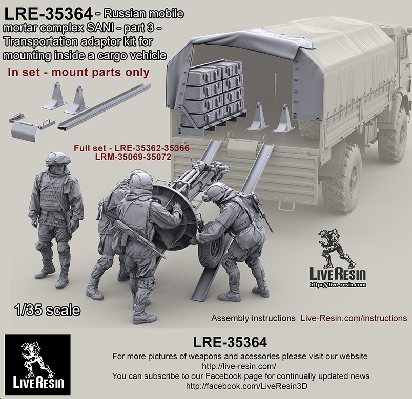 LRE 35364 Russian mobile mortar complex SANI - part 3 - Transportation adaptor kit for mounting inside a cargo vehicle