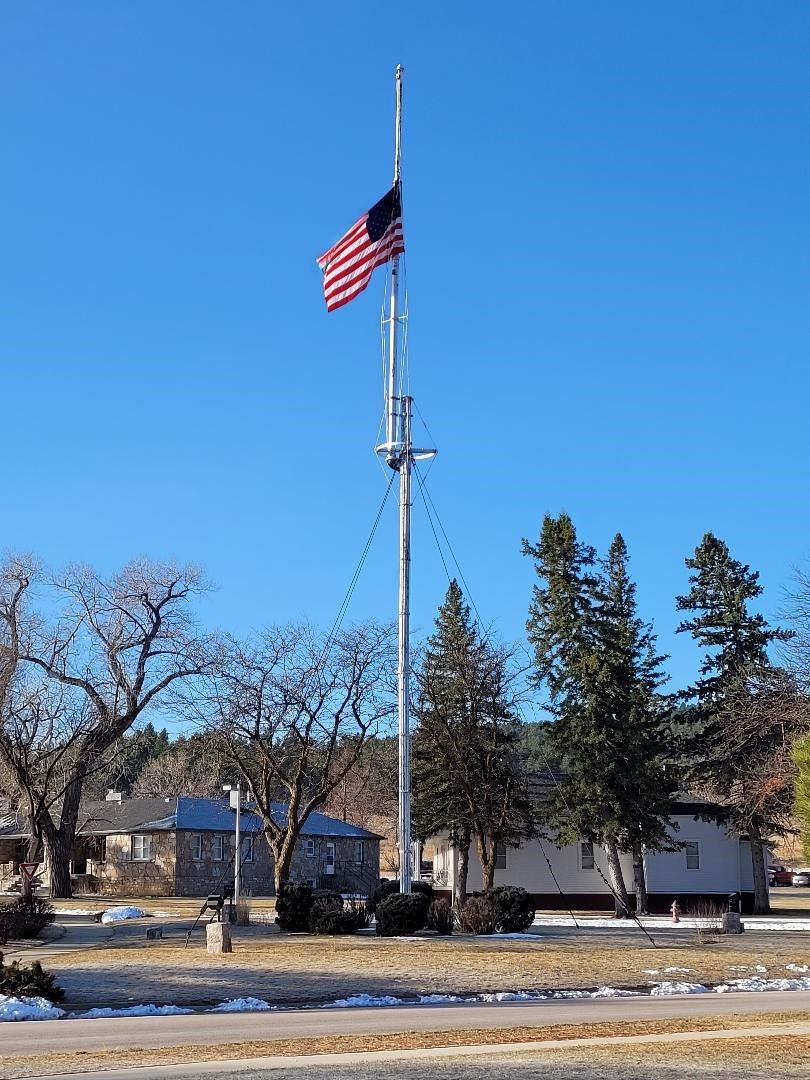 Fort Meade flag pole and flag