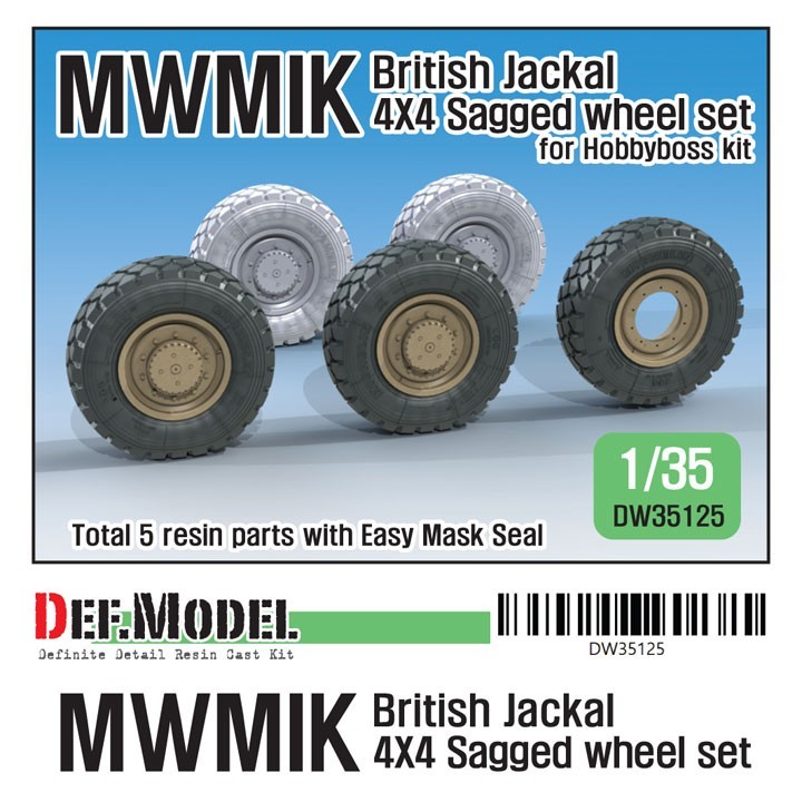 DW35125 British Jackal MWMIK 4x4 Sagged wheel set
