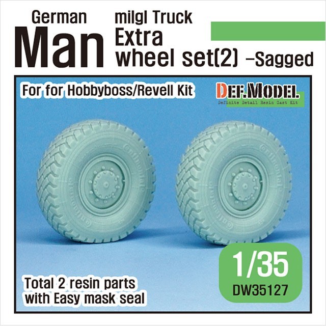 DW35127 German Man Mil gl Truck Extra 2ea Sagged Wheel set (2) Continental HCS tires