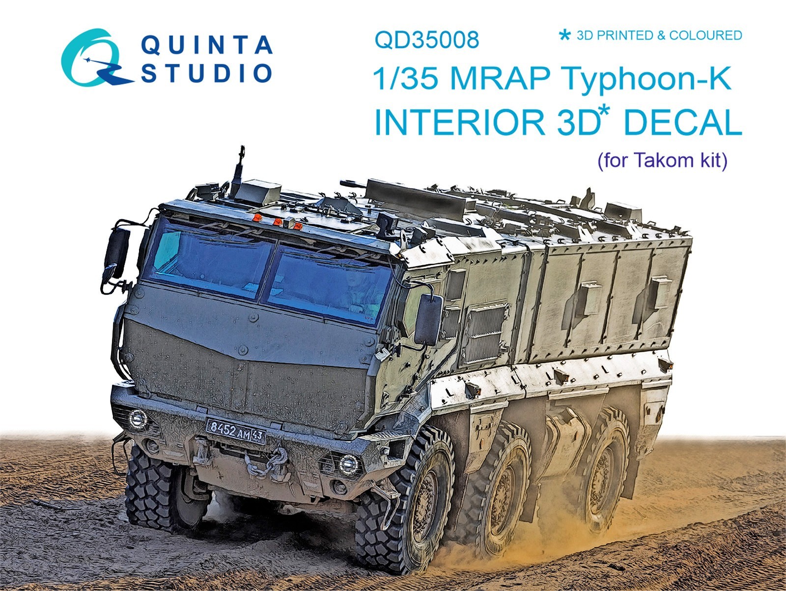 QD35008 MRAP Typhoon-K 3D-Printed & coloured Interior on decal paper (for Takom kit)