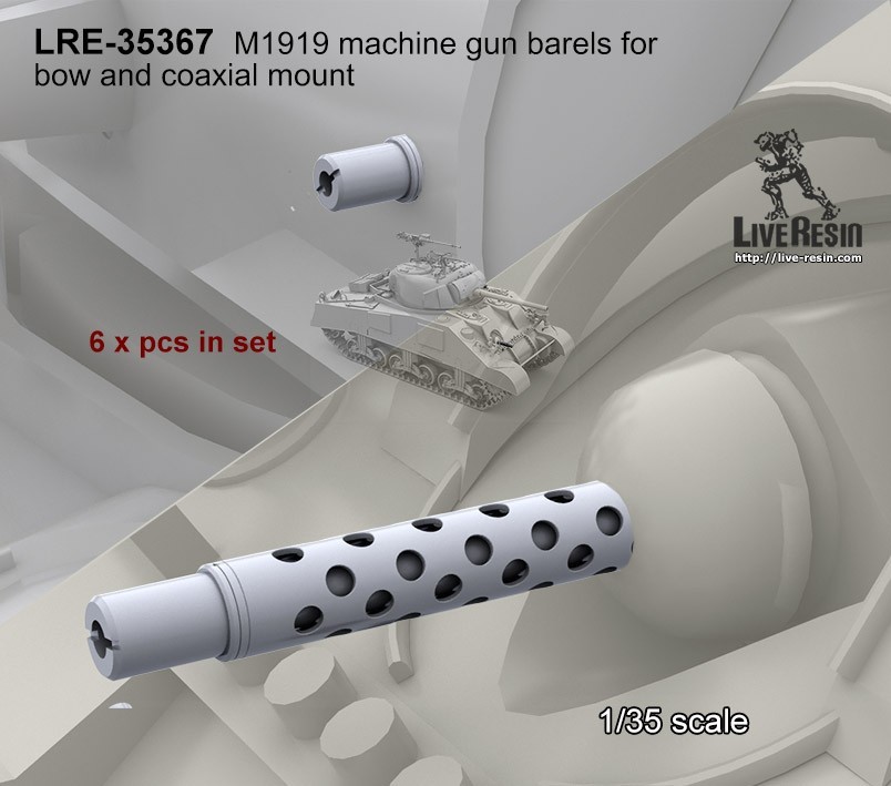 LRE 35367 M1919 machine gun barels for bow and coaxial mount, 1/35 scale