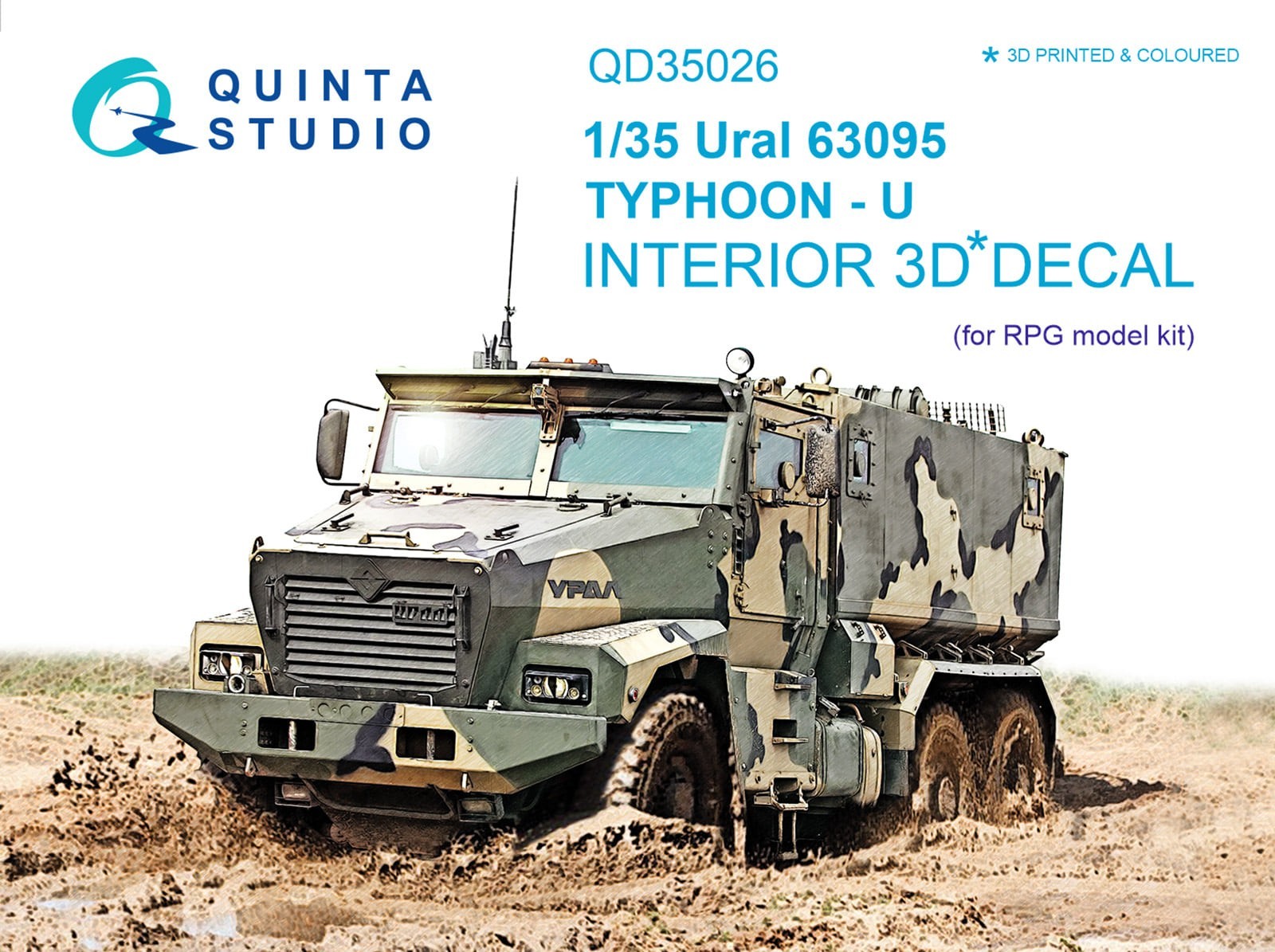 QD35026 1/35 Ural 63095 TYPHOON-U 3D-Printed & coloured Interior on decal paper (for RPG-model kit)
