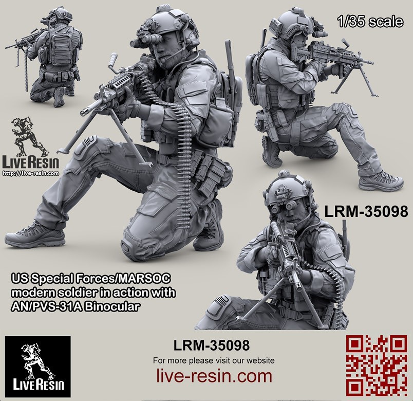 LRM 35098 US Special Forces/MARSOC modern soldier in action with AN/PVS-31A Binocular, figure 3