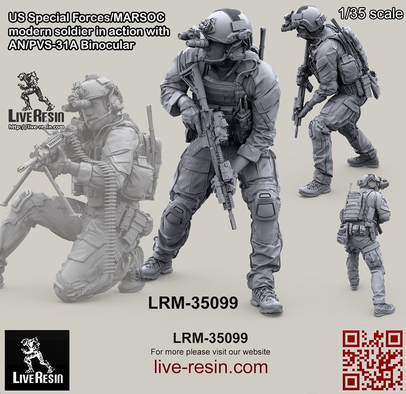 LRM 35099 US Special Forces/MARSOC modern soldier in action with AN/PVS-31A Binocular, figure 4