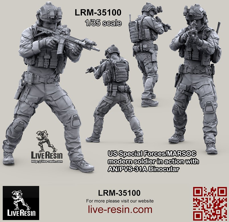 LRM 35100 US Special Forces/MARSOC modern soldier in action with AN/PVS-31A Binocular, figure 5