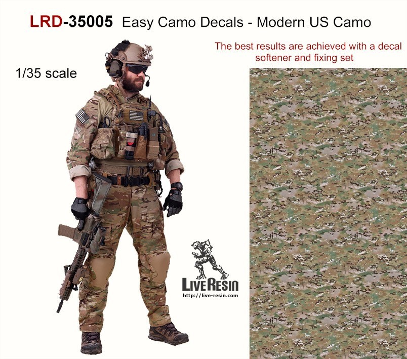 LRD 35005 Easy Camo Decals - Modern US Military Camo, 1/35 scale