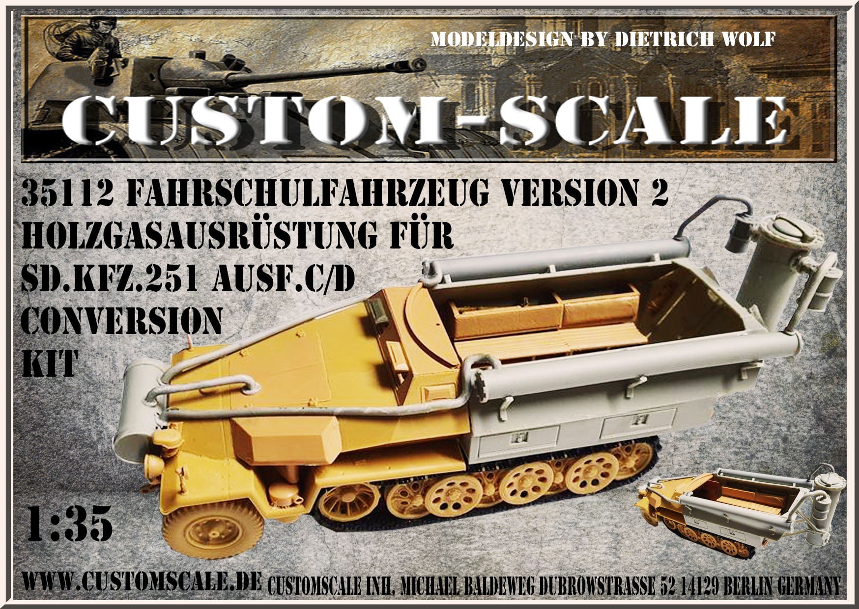 35112 Fahrschulfahrzeug Version 2 Holzgasausrüstung für Sd.Kfz.251 Ausf. C/D Conversion Kit