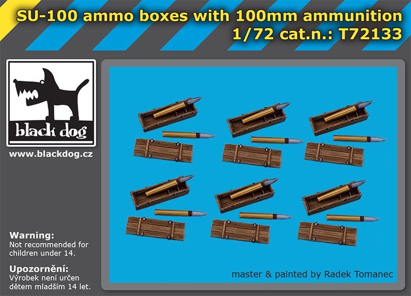1/72 SU-100 ammo boxes with 100mm ammunition