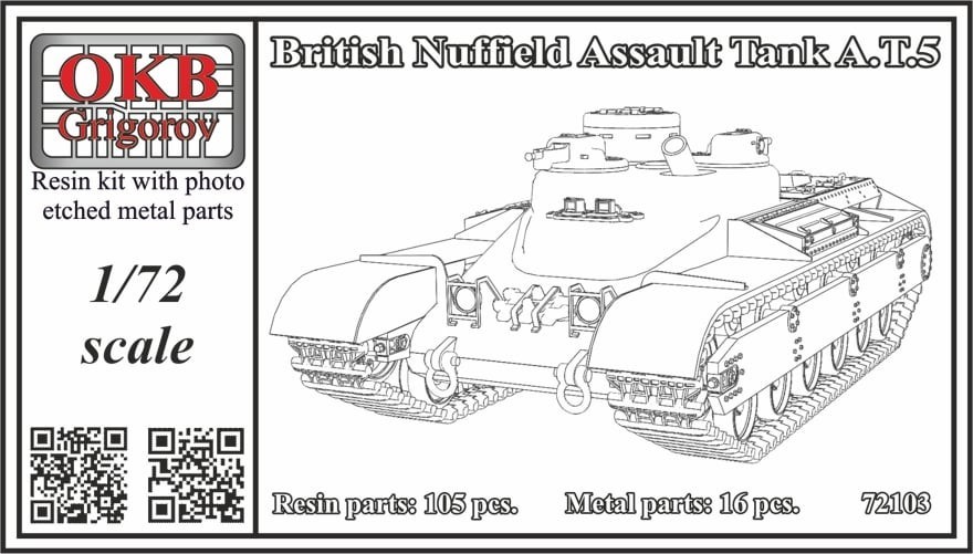 British Nuffield Assault Tank A.T.5 (V72103)