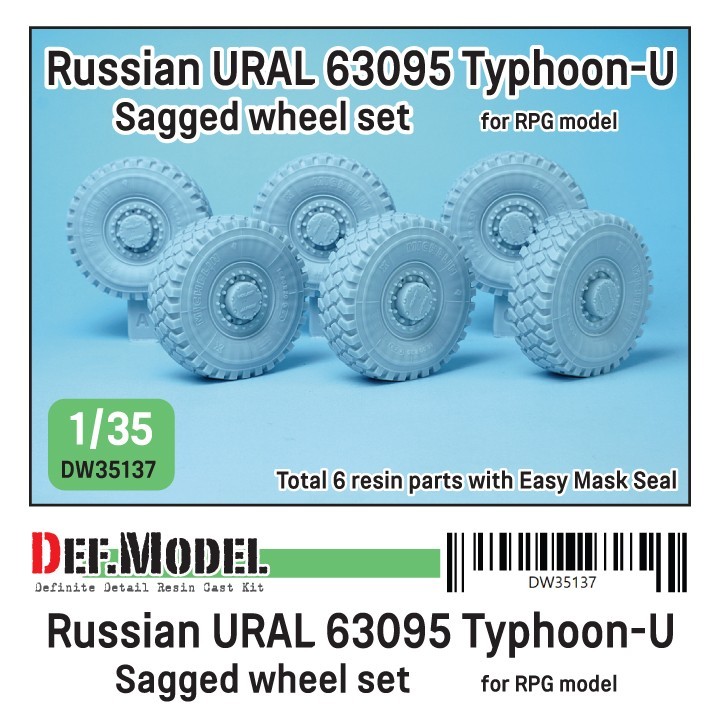 DW35137 Russian URAL 63095 Typhoon-U Sagged Wheel set
