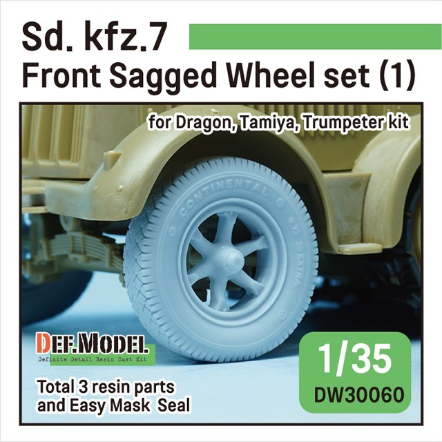 DW30060 German Sd. kfz.7 Half-Track Sagged Front Wheel set