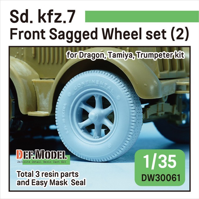 DW30061 German Sd. kfz.7 Half-Track Sagged Front Wheel set