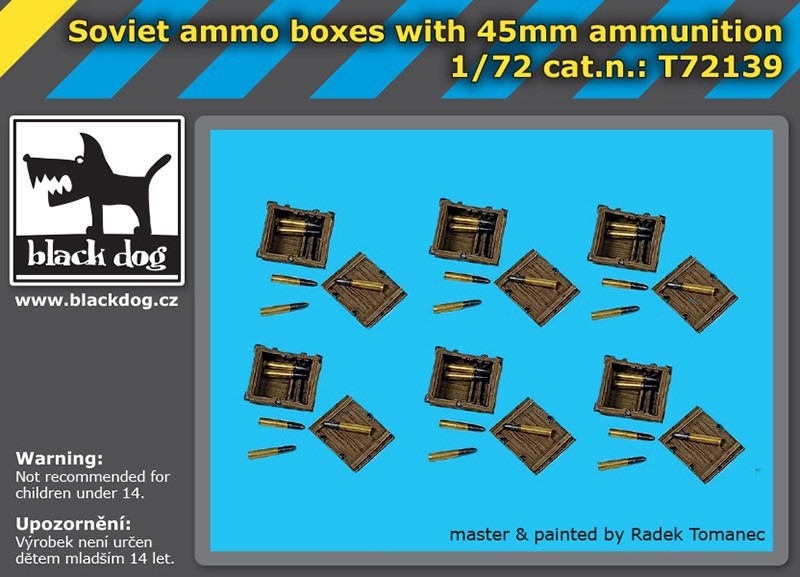 Soviet ammo boxes with 45 mm amunition