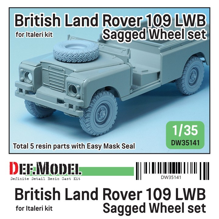DW35141 British Land Rover 109 LWB Sagged wheel set