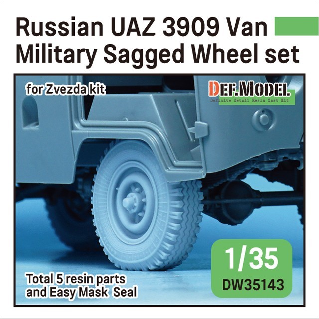 DW35143 Russian UAZ 3909 Van Military Sagged wheel set