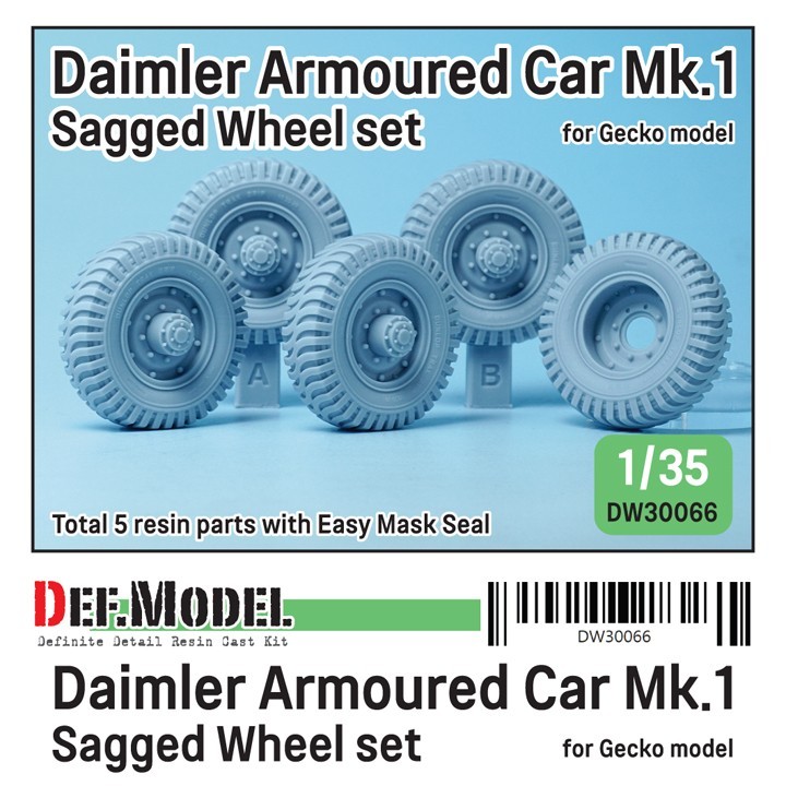 DW30066 British Daimler Armoured Car Mk.1 Sagged wheel set