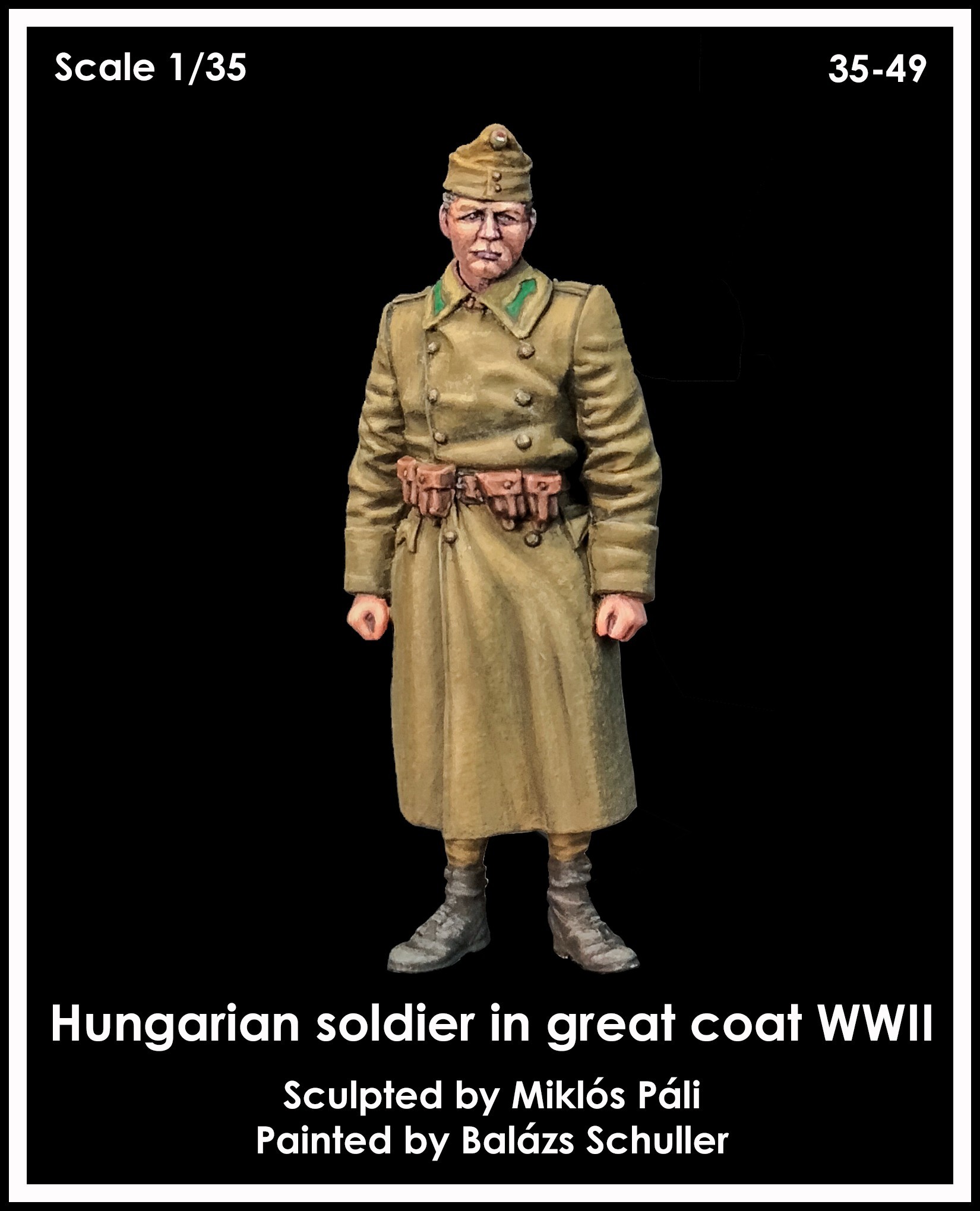 35-49 Hungarian soldier in greatcoat WWII