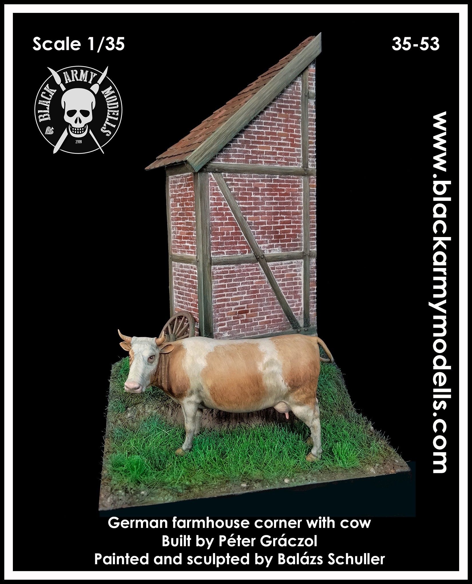 35-53 German farmhouse corner with a cow