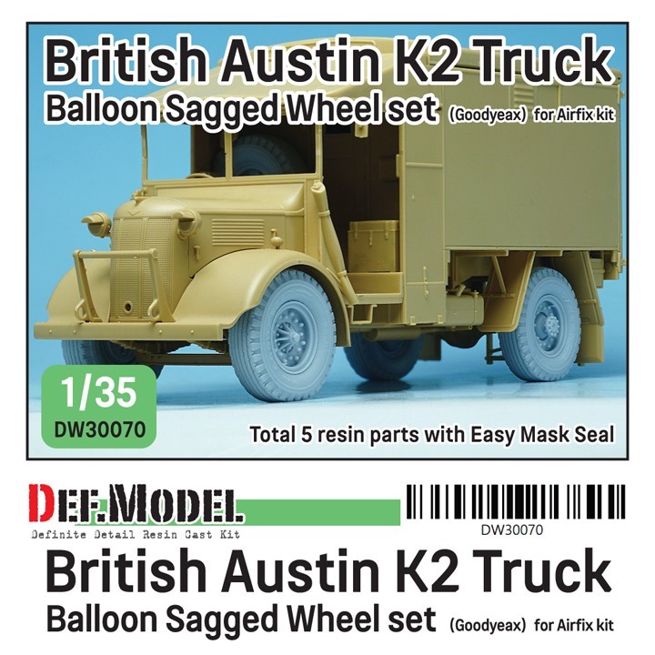 DW30070 British Austin K2 Truck Balloon Sagged wheel set
