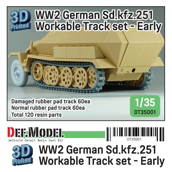 DT35001 WW2 Sd.kfz.251 Workable Track set - Early type (for 1/35)