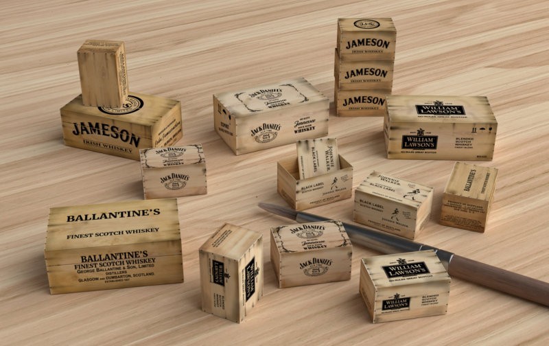 35130 Wooden Crates: whiskey - 1:35