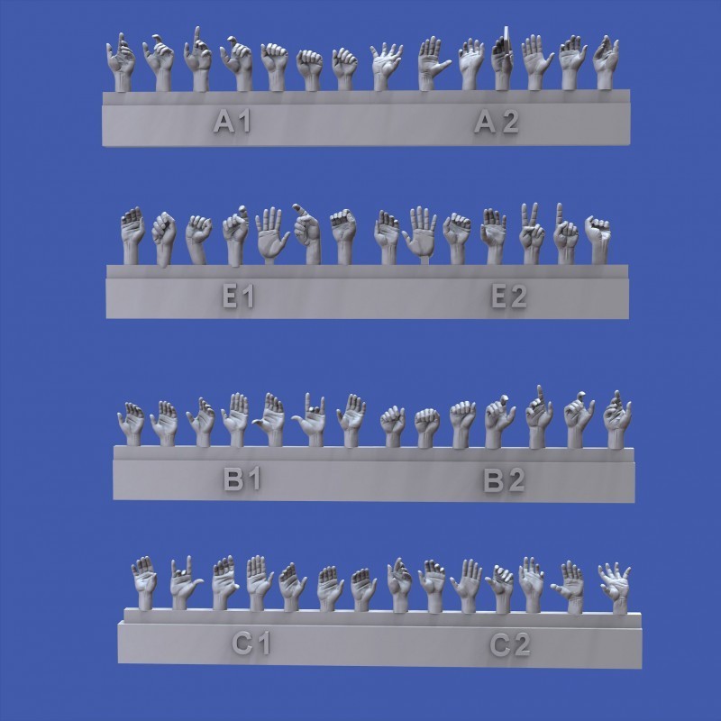 1001 Assorted hands (1/48 scale)