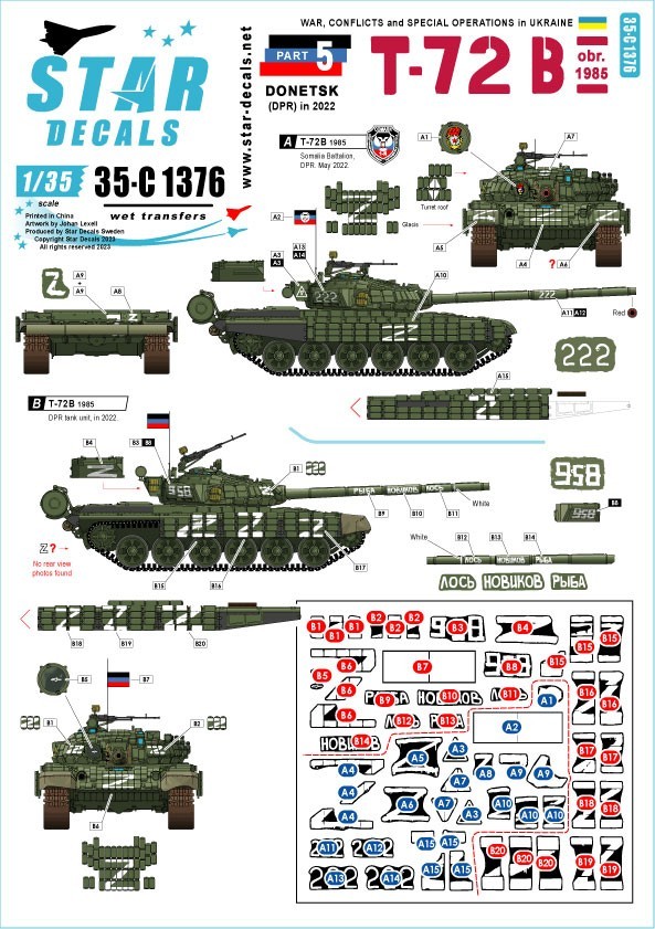 35-C1376 War in Ukraine # 5 T-72 B obr. 1986
