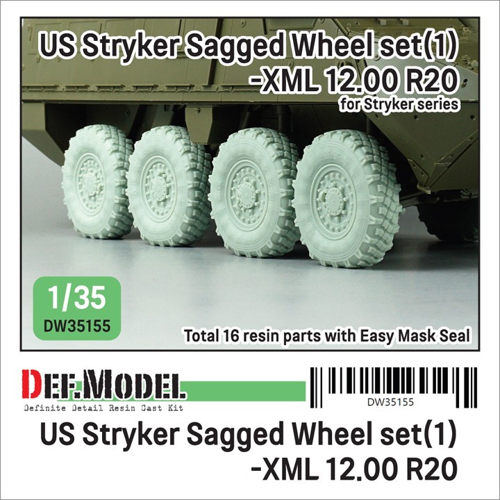 DW35155 US Stryker Sagged Wheel set (1) Michelin XZL 12.00 R20