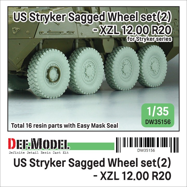 DW35156 US Stryker Sagged Wheel set (2) Michelin XML 12.00 R20