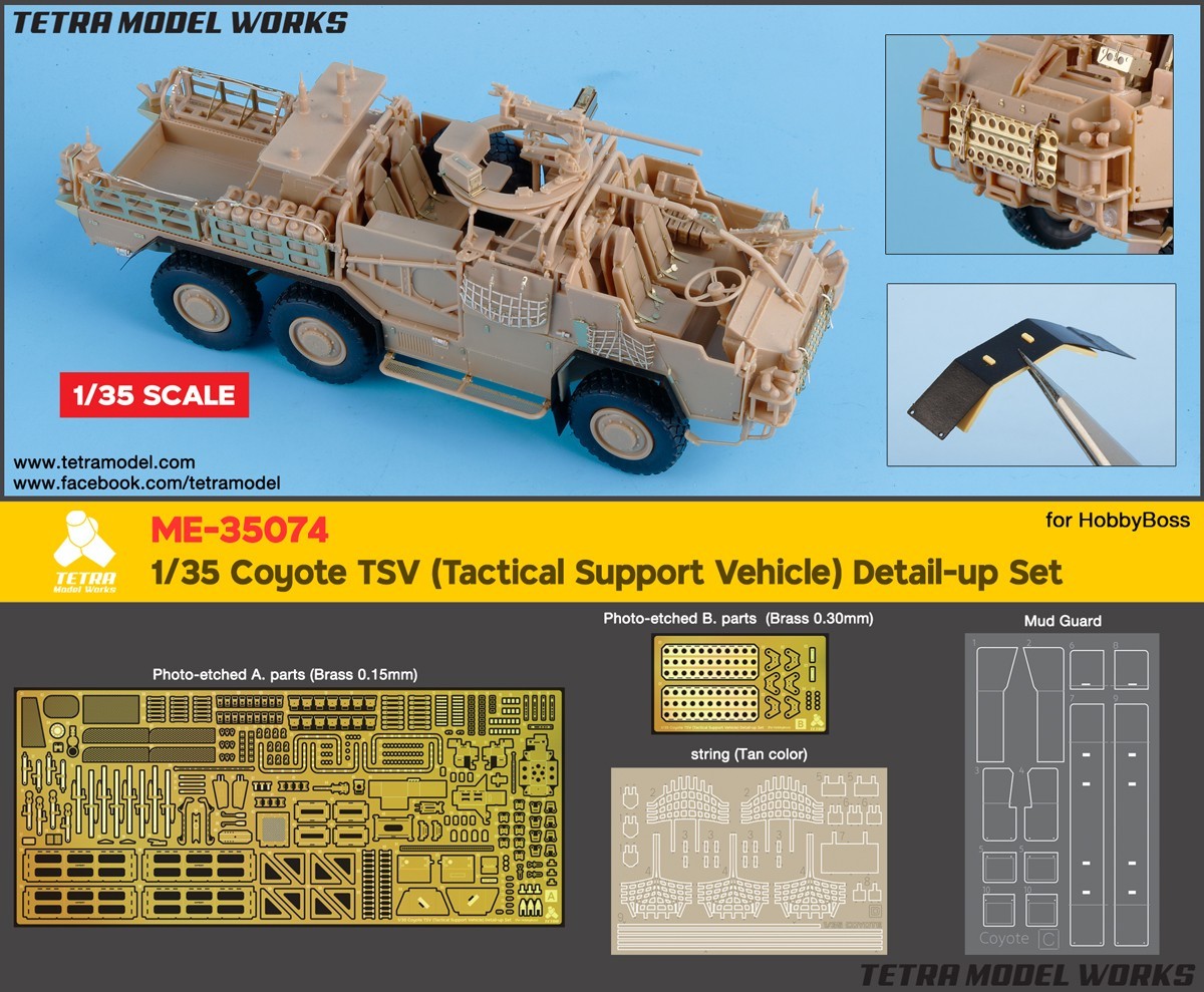 [ME-35074] 1/35 Coyote TSV (Tactical Support Vehicle) Detail-up Set (for HobbyBoss)