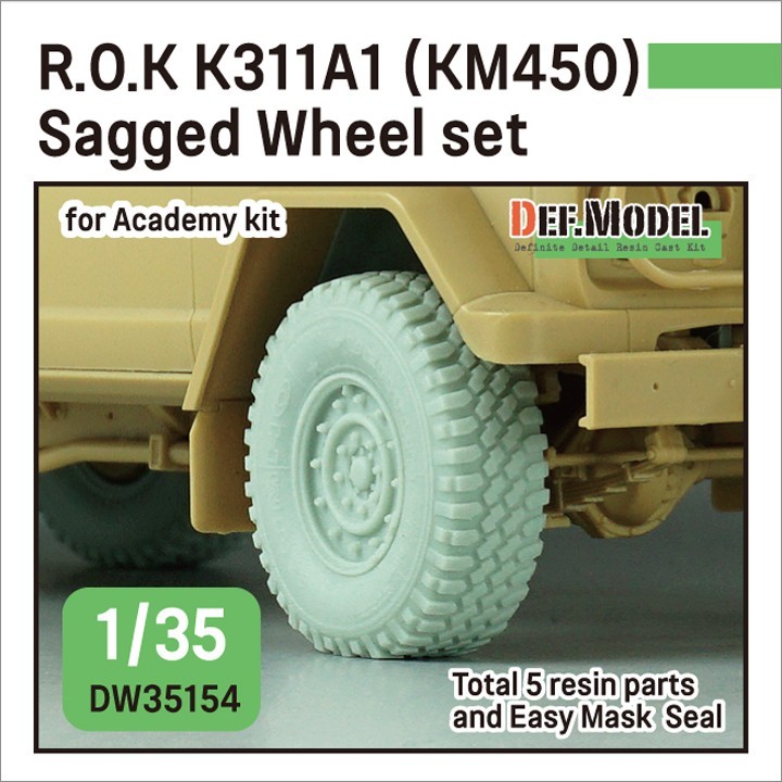 DW35154 R.O.K K311A1 Armoured truck (KM450) Sagged Wheel set