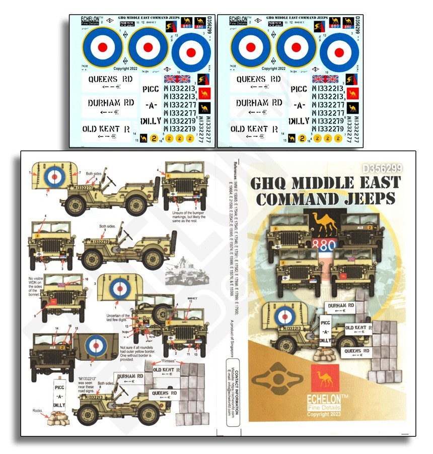 D356299 GHQ Middle East Command Jeeps   [1/35]