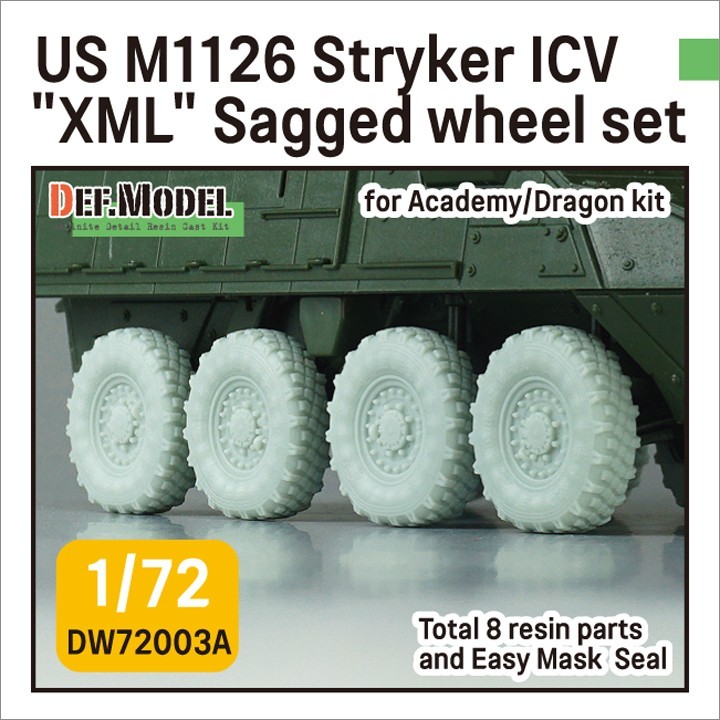 DW72003A US M1126 Stryker ICV "XML" Sagged wheel set
