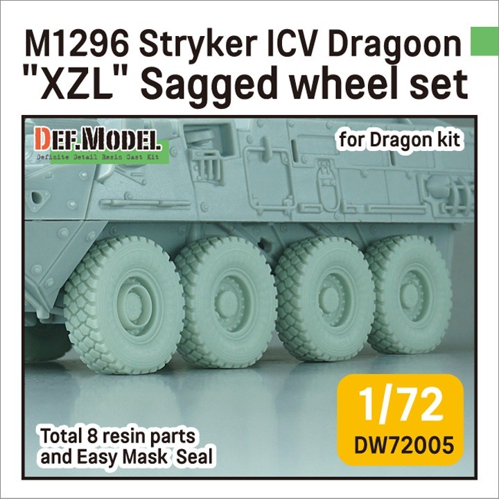 DW72005 US M1296 Stryker ICV Dragoon "XZL" Sagged Wheel set