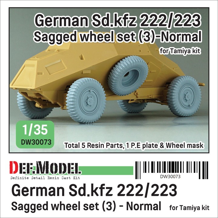 DW30073 WW2 German Sd.kfz 222/223 Sagged wheel set (3) - Normal