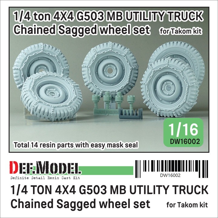DW16002 WW2 US 1/4 ton G503 Utility Truck Chained Wheel set