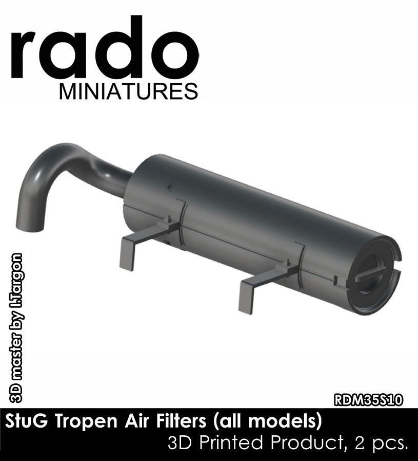 RDM35S10 StuG III Tropen Air Filters (all models), 3D printed product